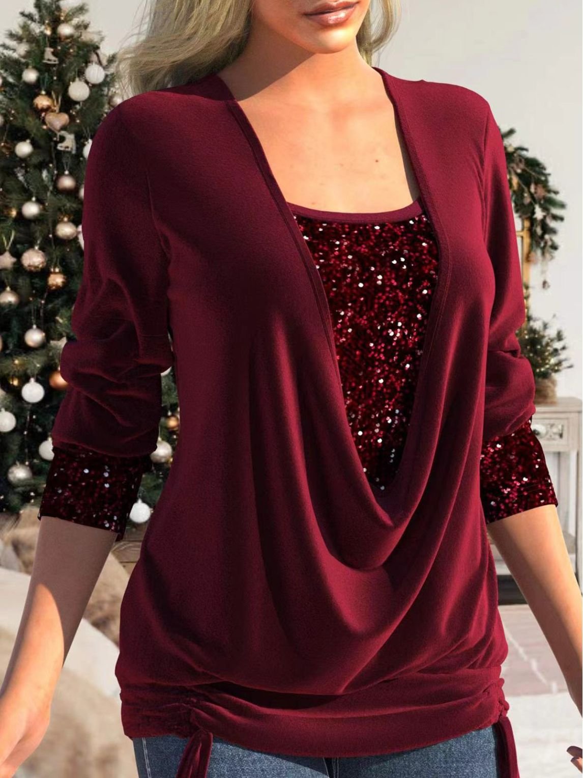 Anne | Women's Sequin Top | Glitter