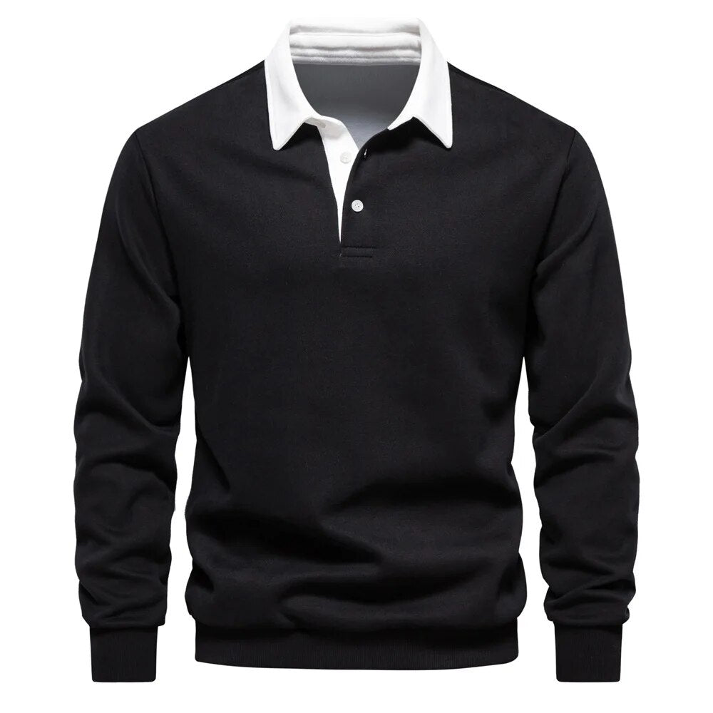 Austin - Long-Sleeved Polo Collar Sweatshirt