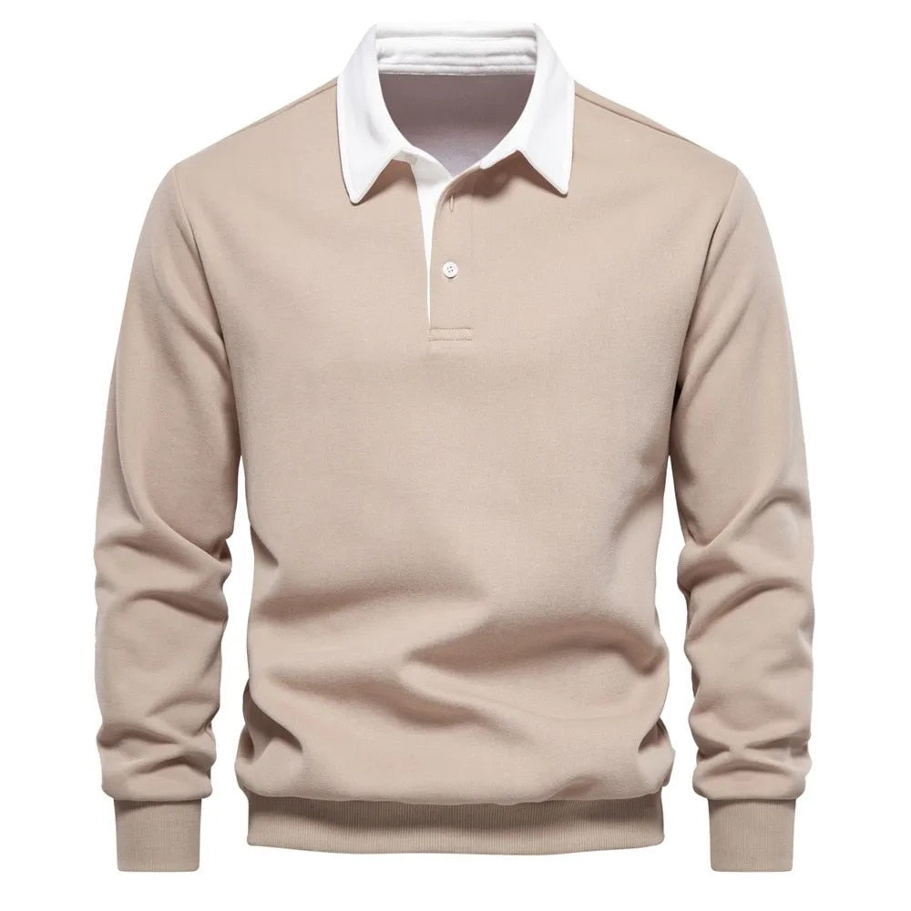 Austin - Long-Sleeved Polo Collar Sweatshirt