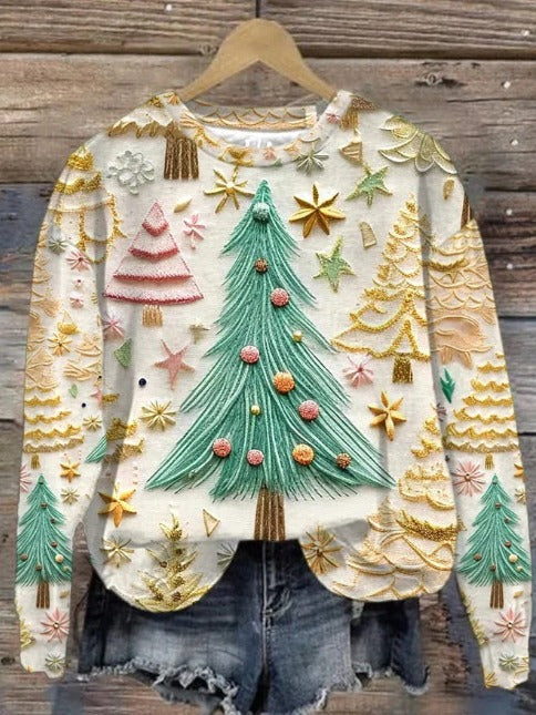 Warm Cozy Sweater with Single Tree