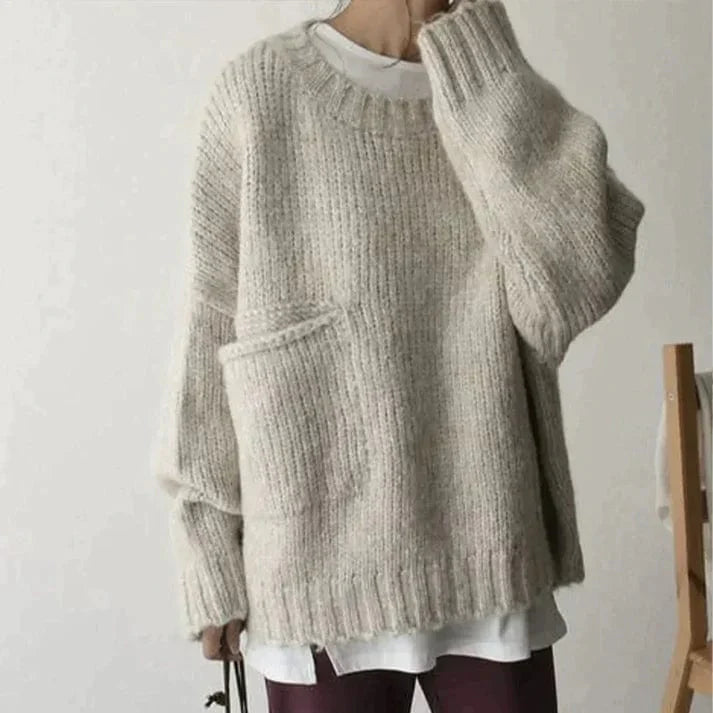 Ivana™ | Oversized Sweater with Front Pocket